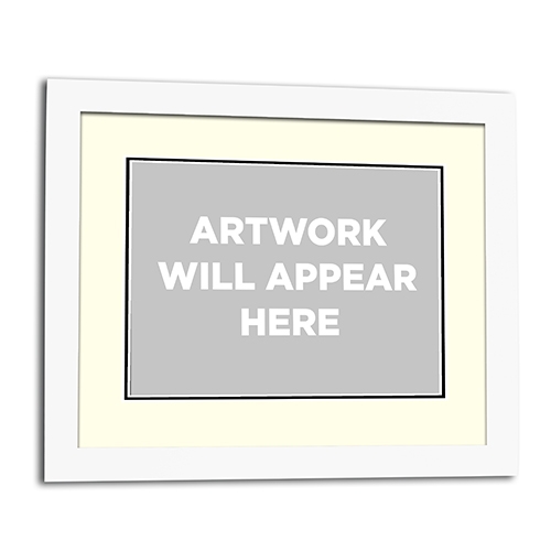 White Framed Print 16x12